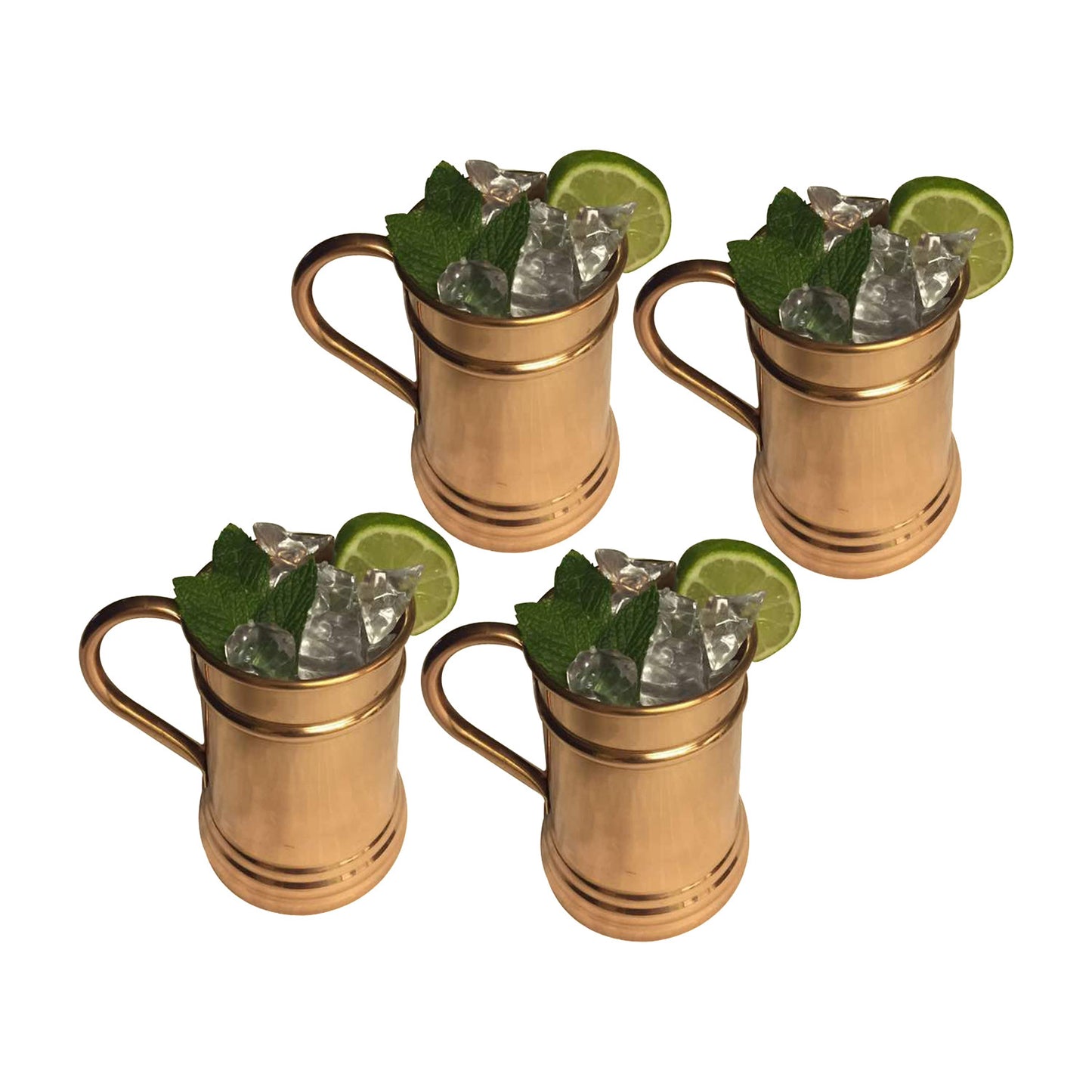 GiftBay Mug-101 Moscow Mule Copper Mug Set of 4, Unique Hammered Design, 16 Ounce Size