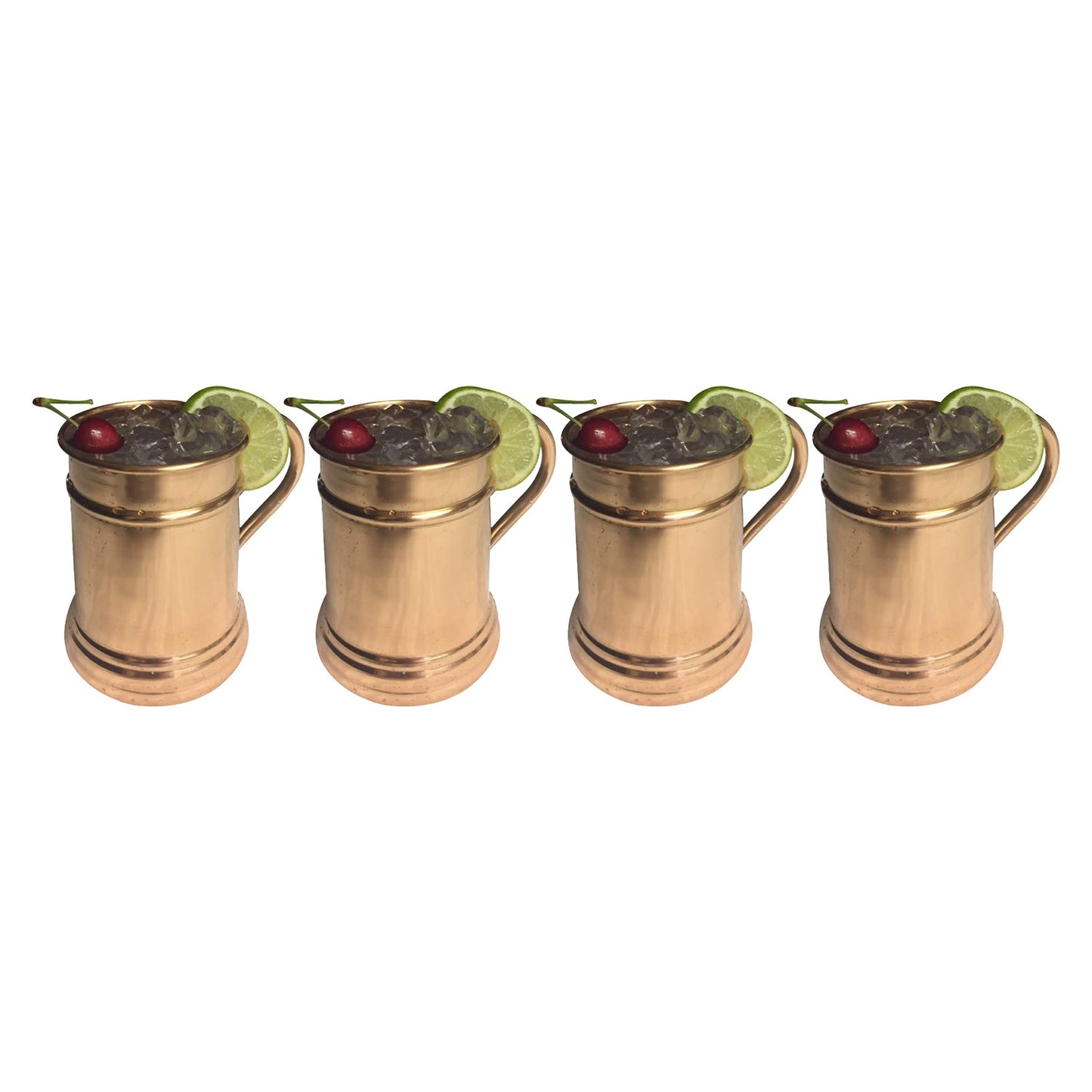 GiftBay Mug-101 Moscow Mule Copper Mug Set of 4, Unique Hammered Design, 16 Ounce Size