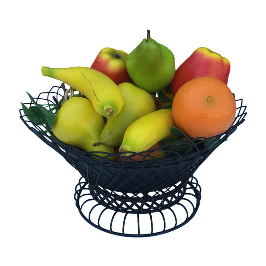 GiftBay 808-B Wire Bowl & Pot Black Container.14" diameter, Very Unique and Strongly Built for Multi- Purpose Use