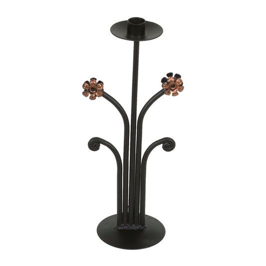 GiftBay 14001 Beautiful Candlestick Holder 13.5", Black Powder Coated Finish