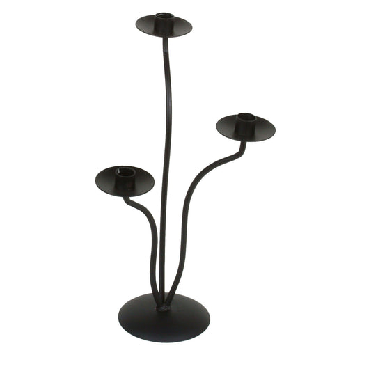GiftBay 14007 Beautiful Candlestick Holder 15.5", Black Powder Coated Finish