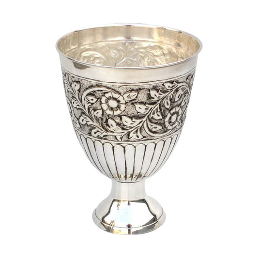 GiftBay Beautiful Dual Purpose Vase and Wine Cooler Silver Finish on Brass Metal