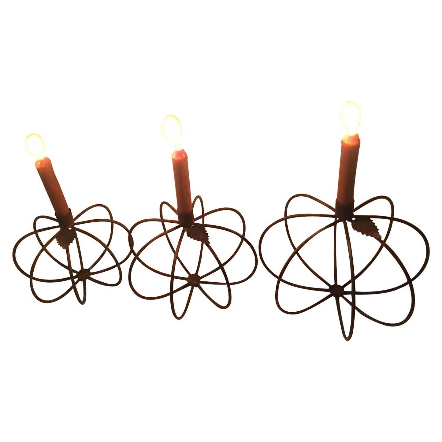 GiftBay 1057(S/3) Pumpkin Candle Holder Set of 3 Pieces, Iron 8", 7" & 6" Height
