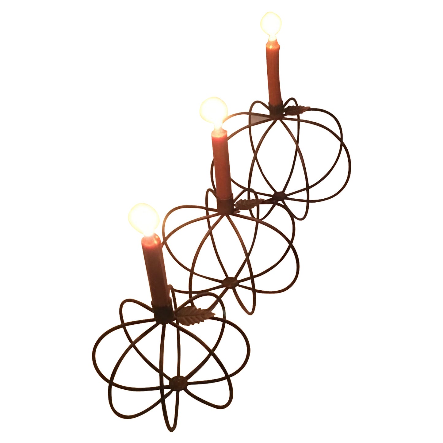 GiftBay 1057(S/3) Pumpkin Candle Holder Set of 3 Pieces, Iron 8", 7" & 6" Height