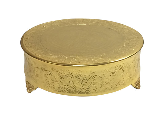 GiftBay Gold Wedding Cake Stand Round 18", Aluminum Metal