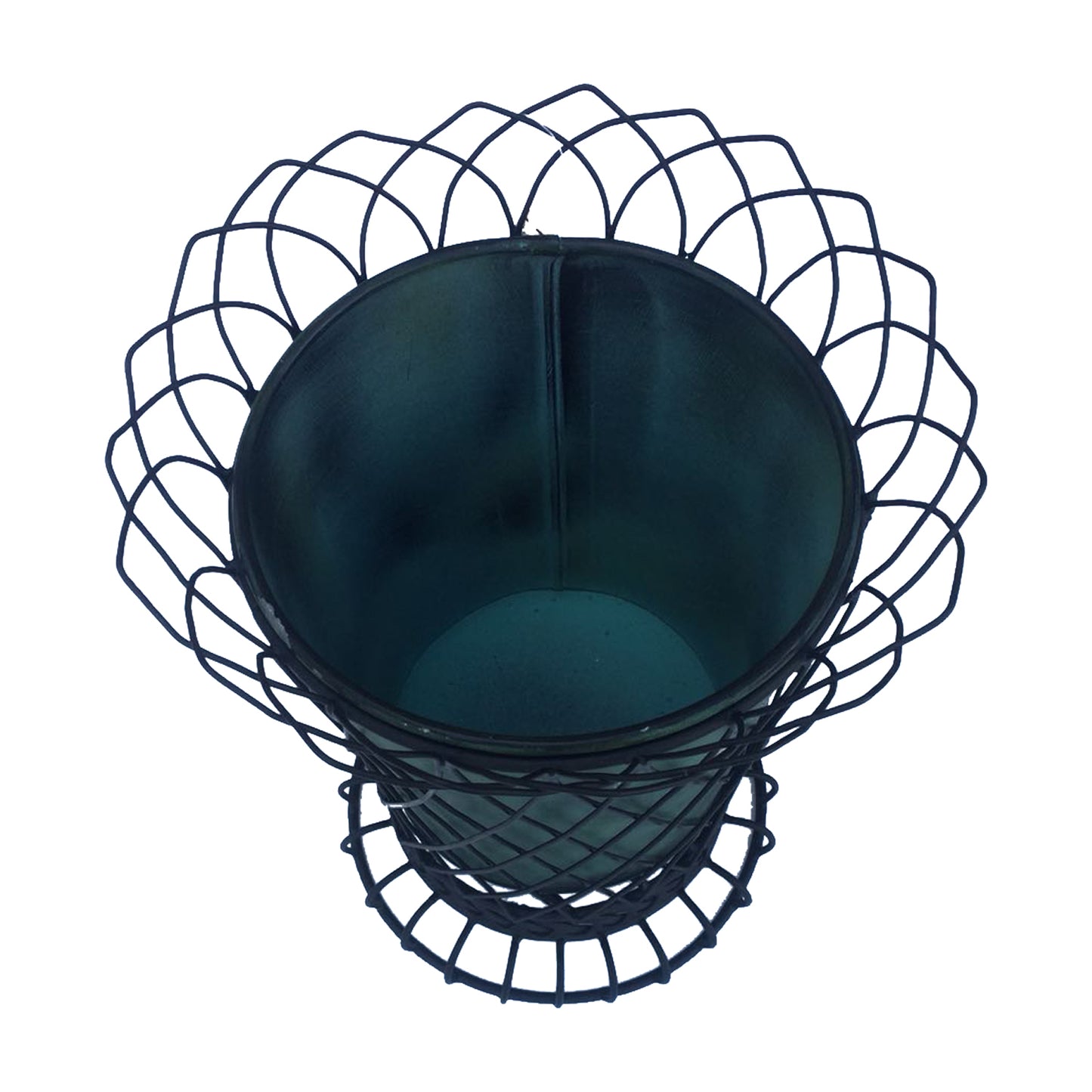 GiftBay 807-BG Tall Wire & Pot Black & Green Container / Vase 11" High. Very Unique and Strongly Built for Multi- Purpose Use