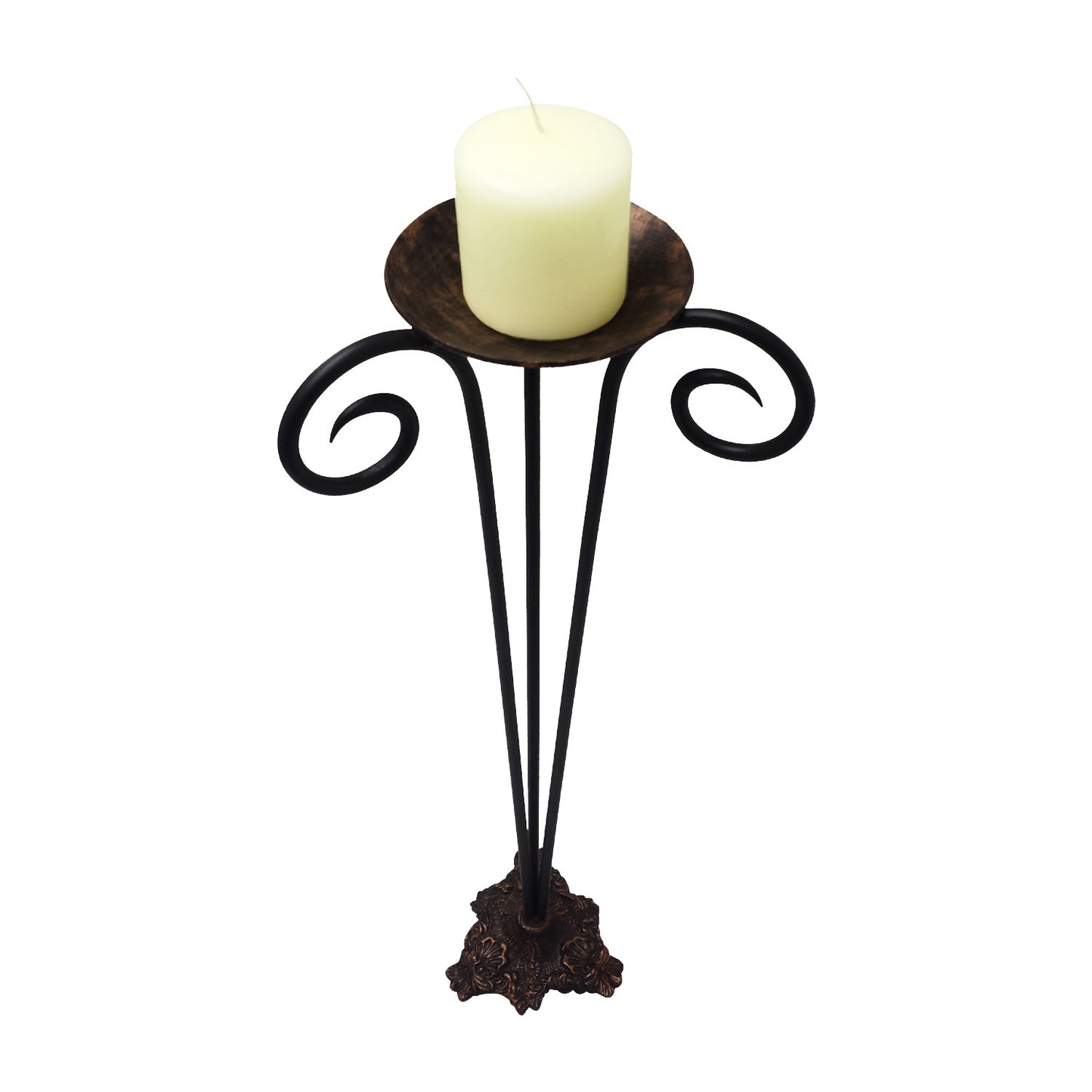 GiftBay 14011 Beautiful Candle Pillar Holder 27", Black Powder Coated Finish