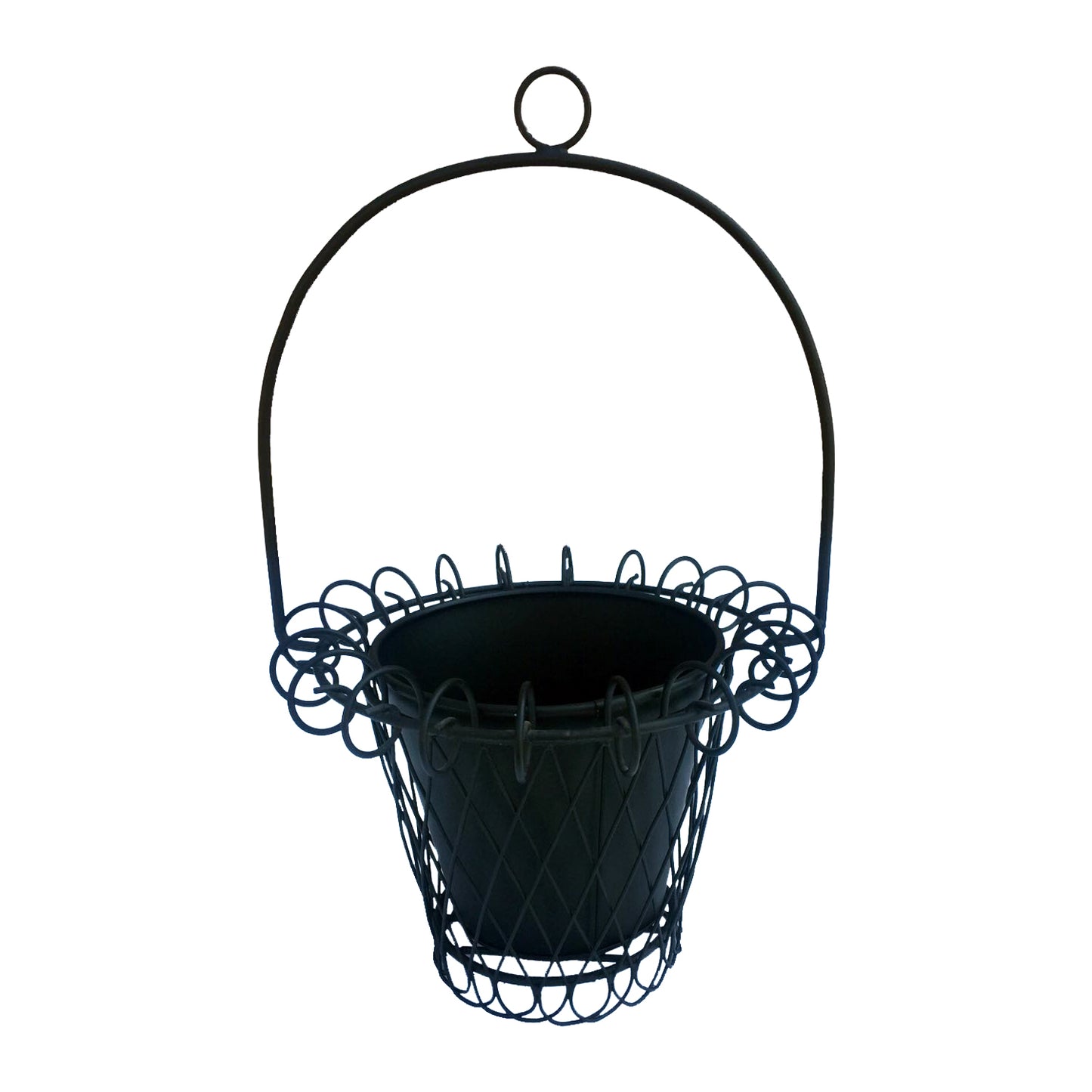 GiftBay 811-B Tall Wire & Pot Black Container / Vase 16.5" High. Very Unique and Strongly Built