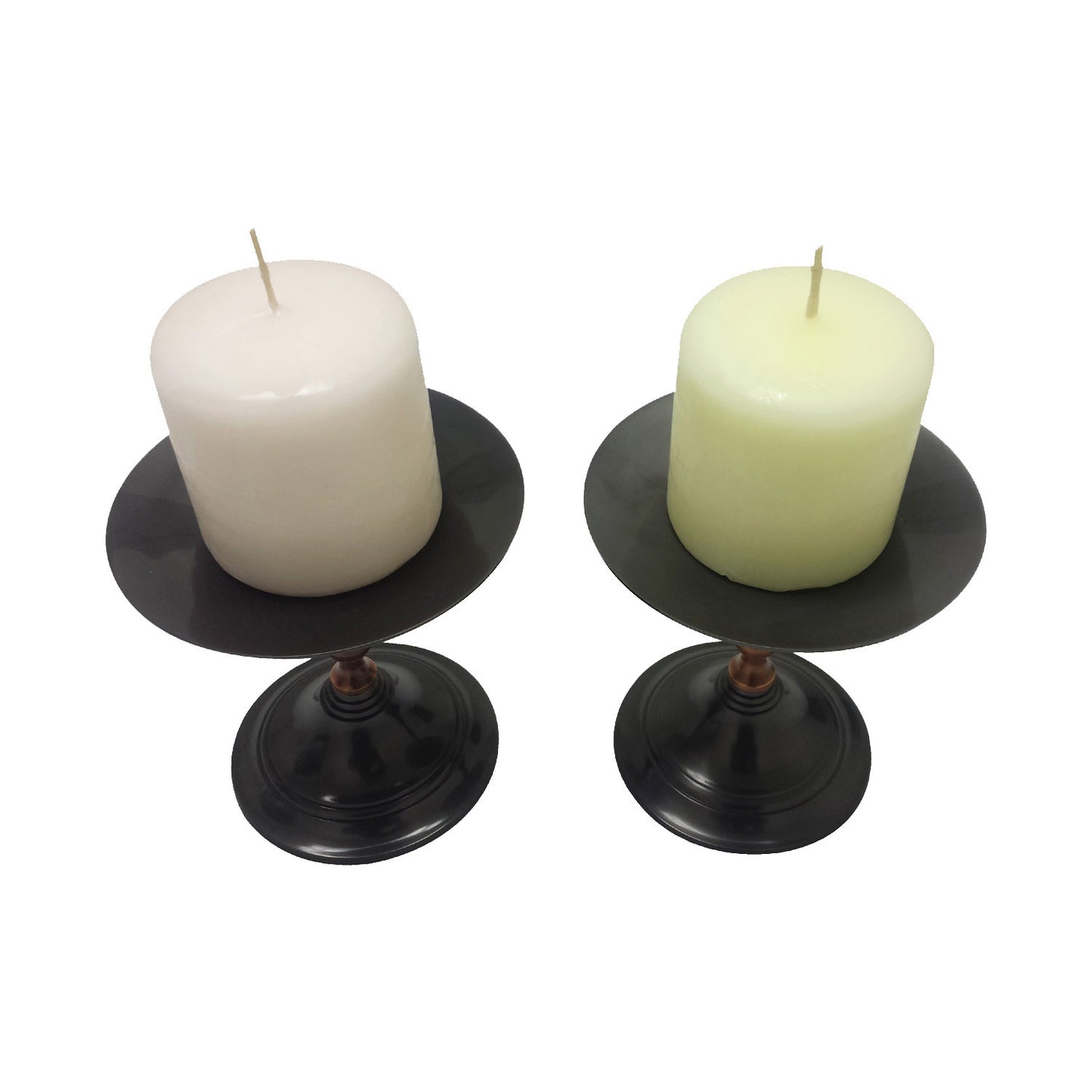 GiftBay 1006(S/2) Candlestick Holder, Antique Black and Copper Finish, 5"h