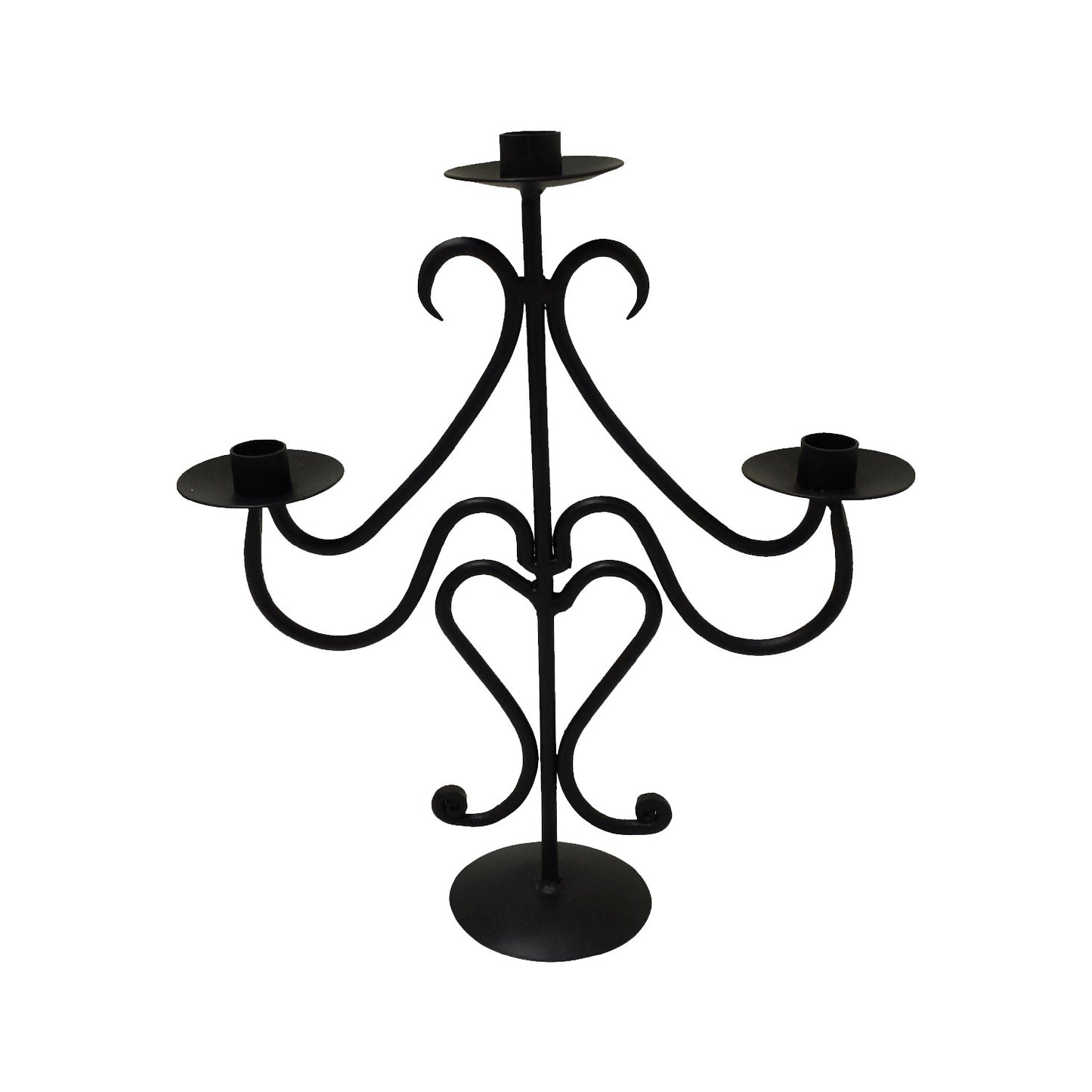 GiftBay 14002 Beautiful Candlestick Holder 15", Black Powder Coated Finish