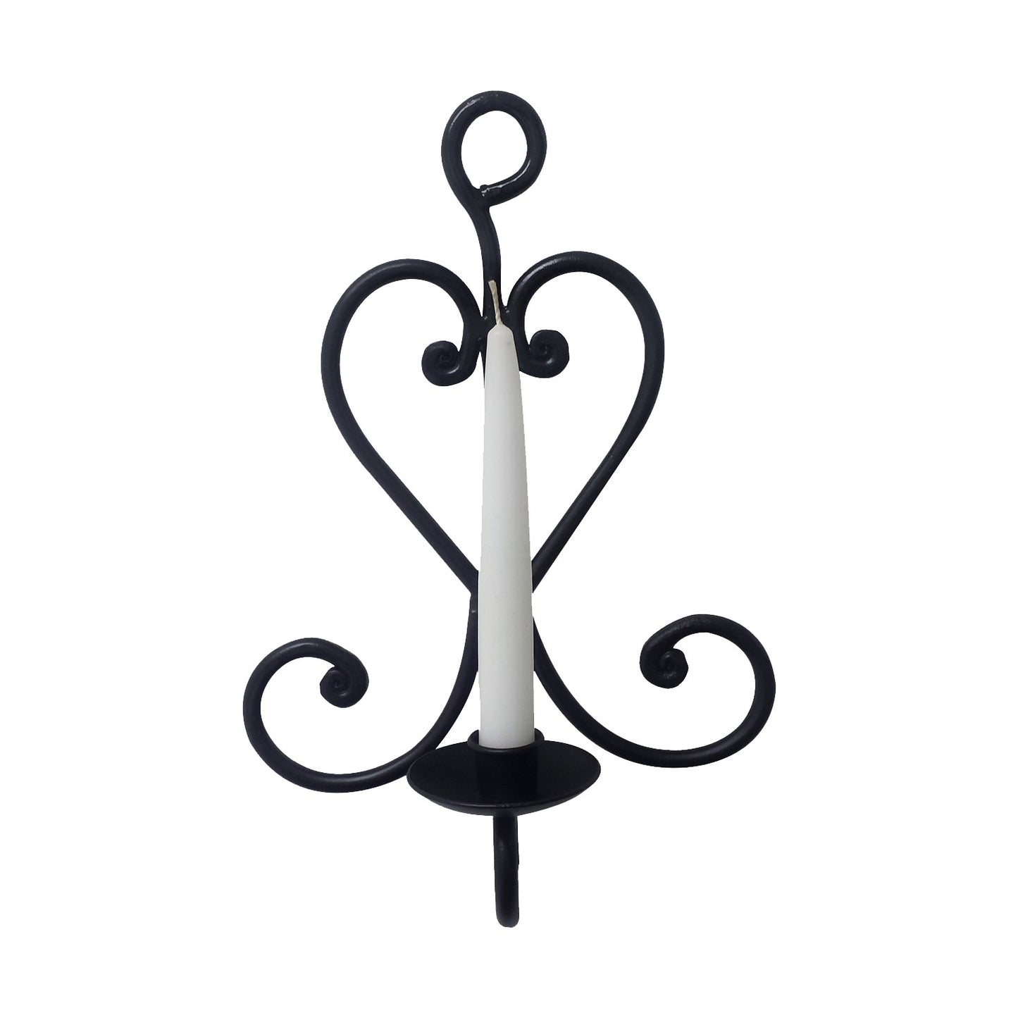 GiftBay 14019 Beautiful Candle Sconce 12" High, Black Powder Coated