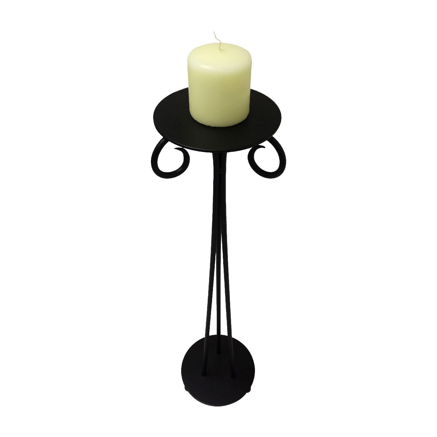 GiftBay 14016 Beautiful Pillar Holder 25", Black Powder Coated Finish