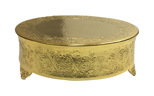 GiftBay Gold Wedding Cake Stand Round 16", Aluminum Metal