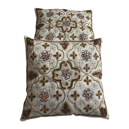 GiftBay Square Shape Set of 2 Throw Pillow Cushion Cover 16" x 16" with Pillow