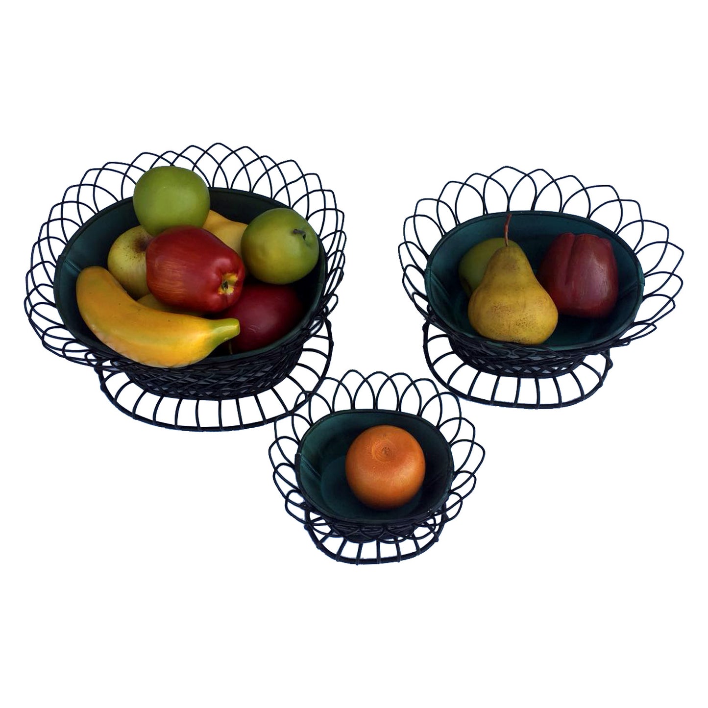 GiftBay 810-BG(S/3) Basket / Pot 3 Piece Set, Removable Pots in a Very Strong Wire Cage