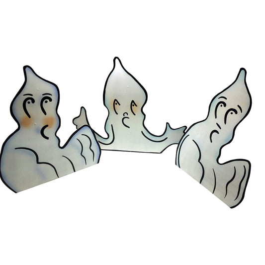 GiftBay Halloween Ghost Window Decor (Wooden) Set of 3 Pieces, 15", 13", 11" Height