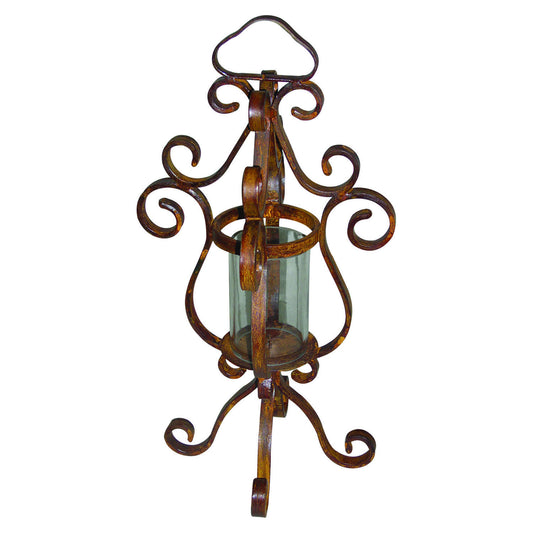 GiftBay 26003 Candle Pillar Holder Rustic Brown Antique Look Finish A Unique Design To Create Vintage Ambiance