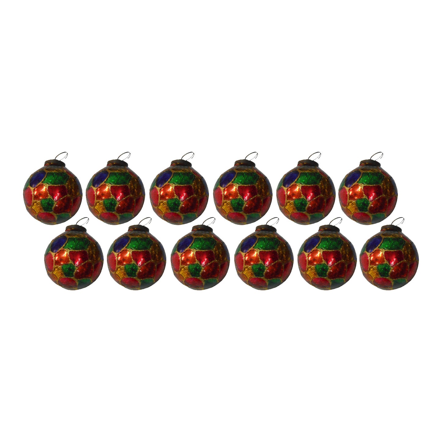 GiftBay Creations ORN-125(S/12) Antique-look Glass Ornament 3" H, Set of 12 for Christmas Tree Decoration