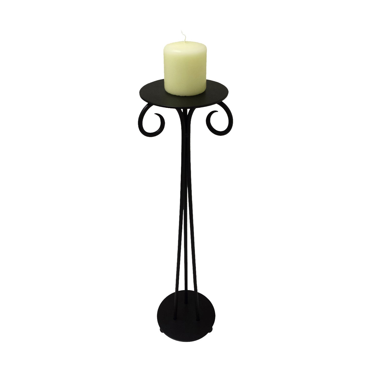 GiftBay 14016 Beautiful Pillar Holder 25", Black Powder Coated Finish