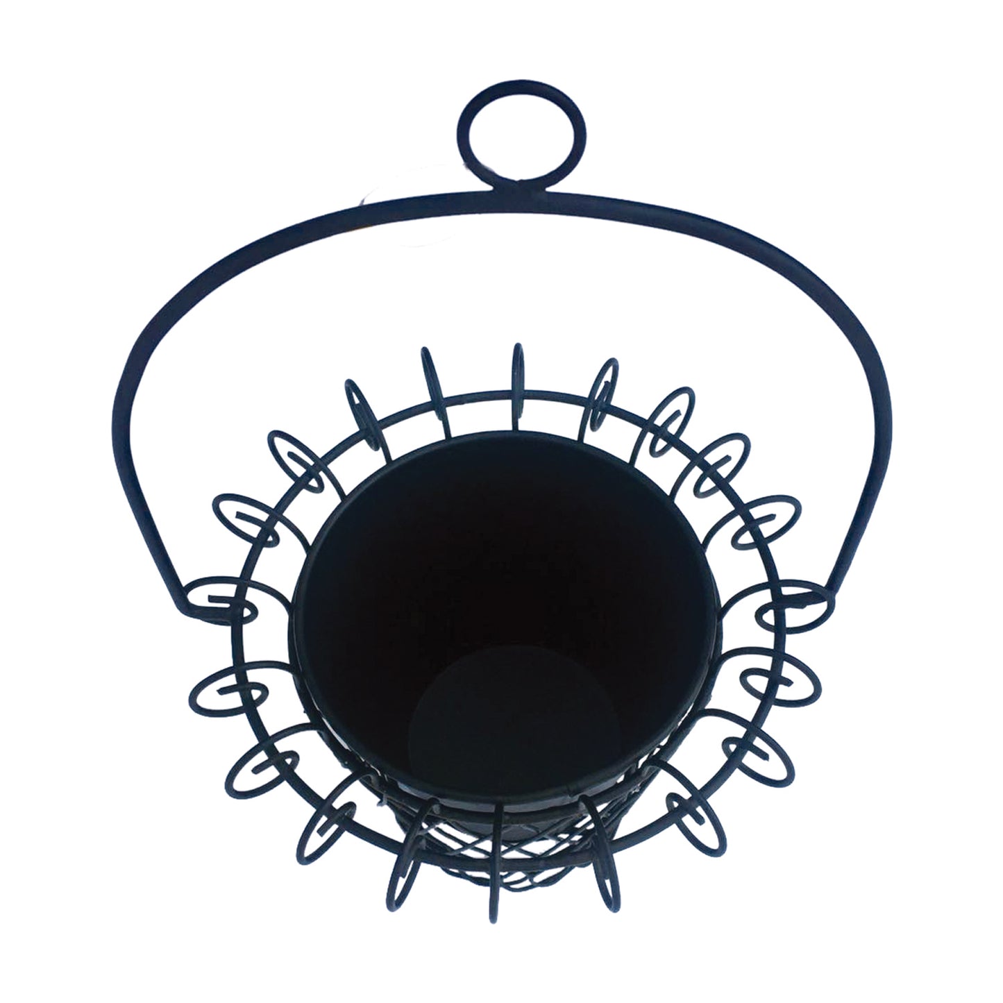 GiftBay 811-B Tall Wire & Pot Black Container / Vase 16.5" High. Very Unique and Strongly Built