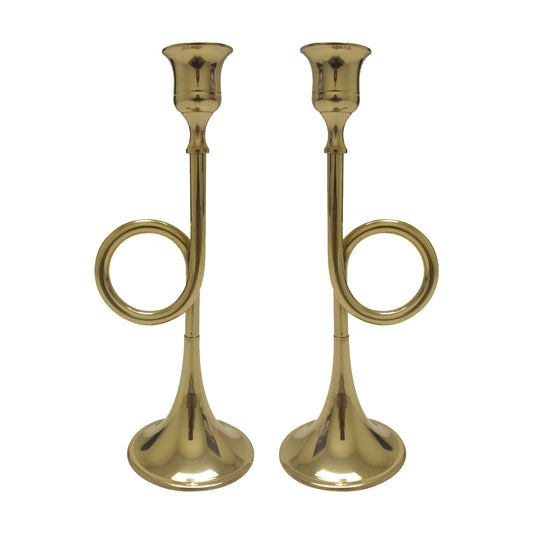 GiftBay 1009(S/2) Candlestick Holder, Brass Polished Finish, 8.5"h