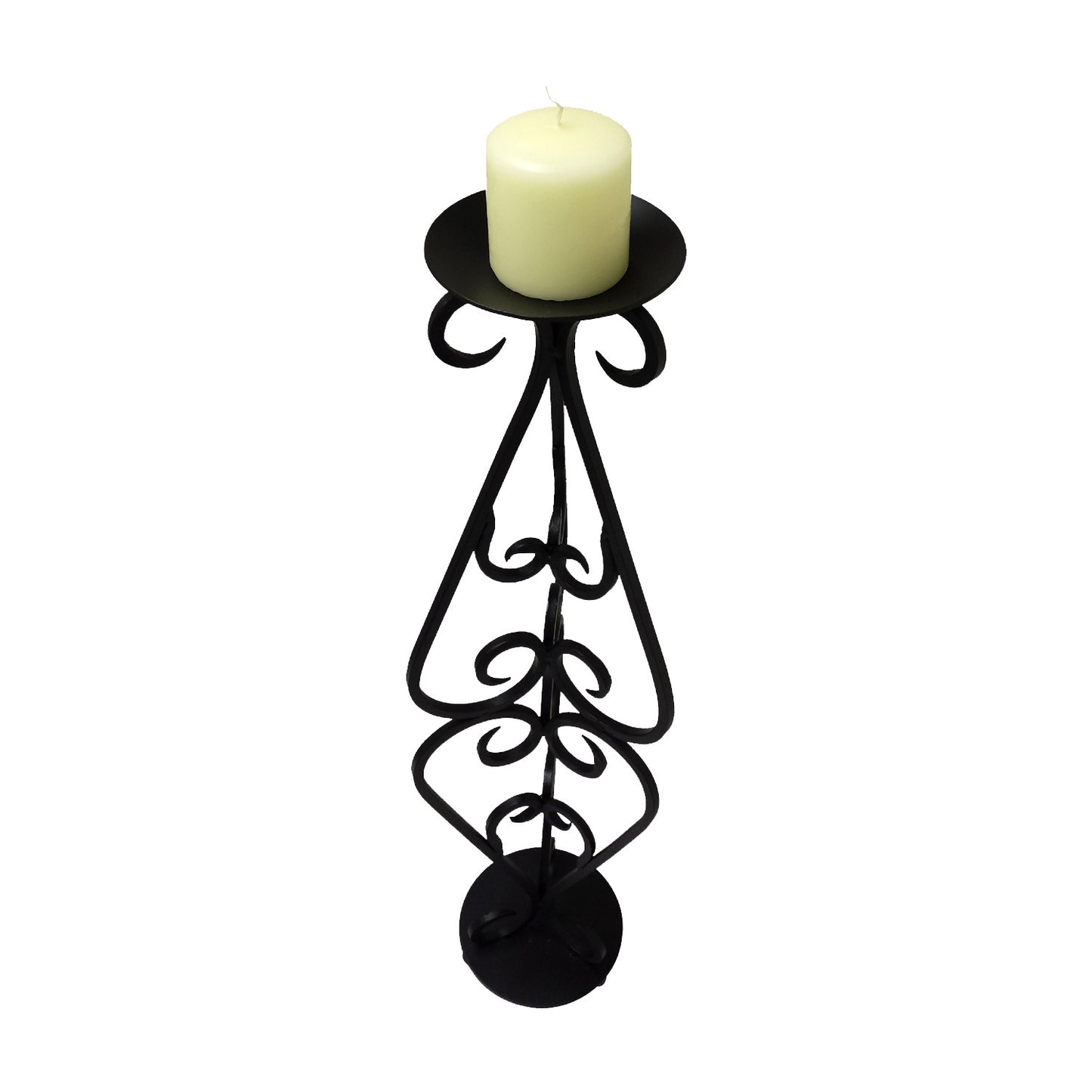 GiftBay 14015 Beautiful Candle Pillar Holder 30"H, Black Powder Coated Finish