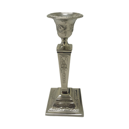 GiftBay 1012-A Candlestick Holder, Silver Finish, 11"h