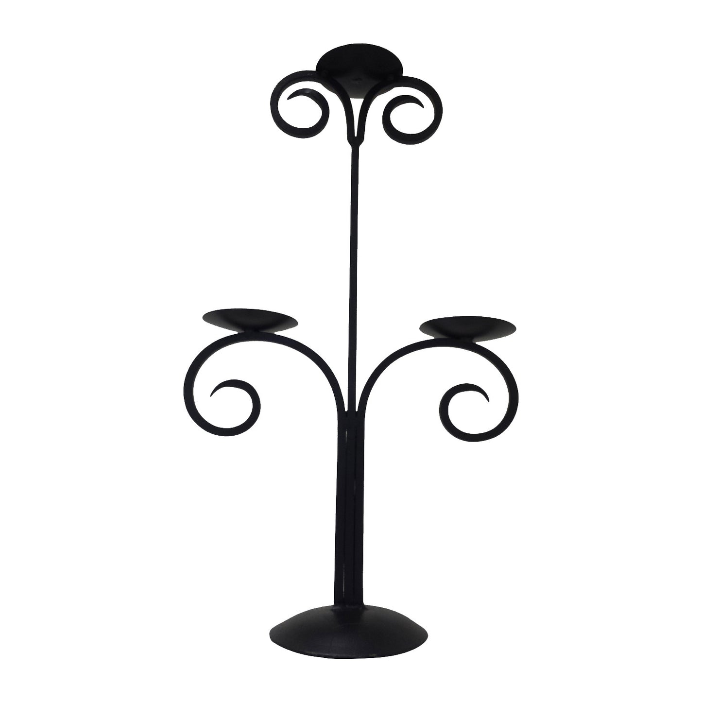 GiftBay 14010 - 3-Candle Pillar Holder 21" Height, Black Powder Coated Finish