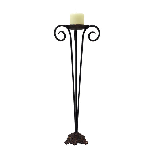 GiftBay 14011 Beautiful Candle Pillar Holder 27", Black Powder Coated Finish