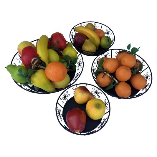 GiftBay 906(S/4) Metal Wire Basket Black Set of 4 Pieces of Different Sizes
