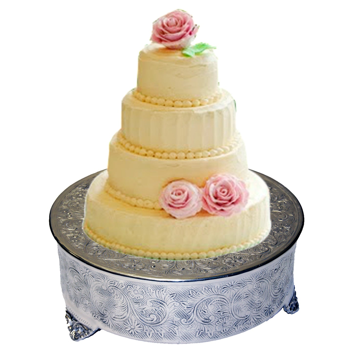 GiftBay Wedding Cake Stand Round 14", Silver