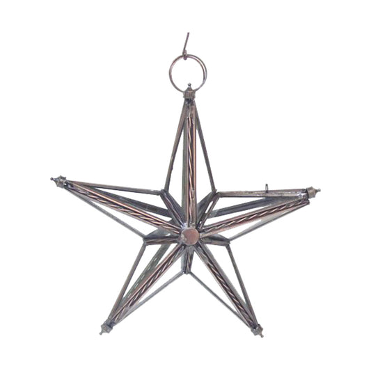 GiftBay 340 Clear Hanging Glass Star 9" High for Indoor and Outdoor Festive Christmas Decoration.