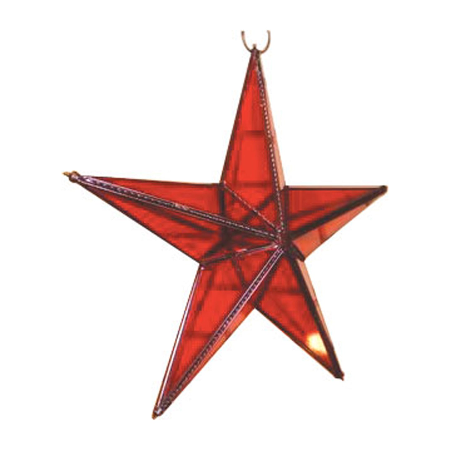 GiftBay 342-R Huge Red Hanging Glass Star 15" High for Indoor and Outdoor Festive Christmas Decoration.
