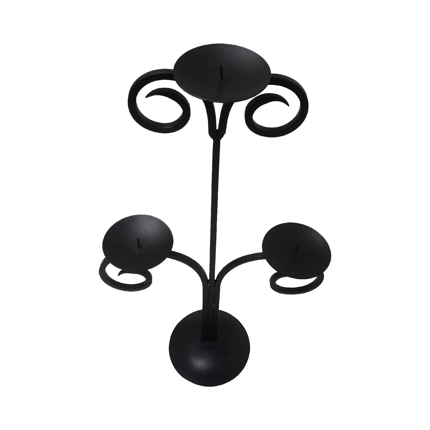 GiftBay 14010 - 3-Candle Pillar Holder 21" Height, Black Powder Coated Finish