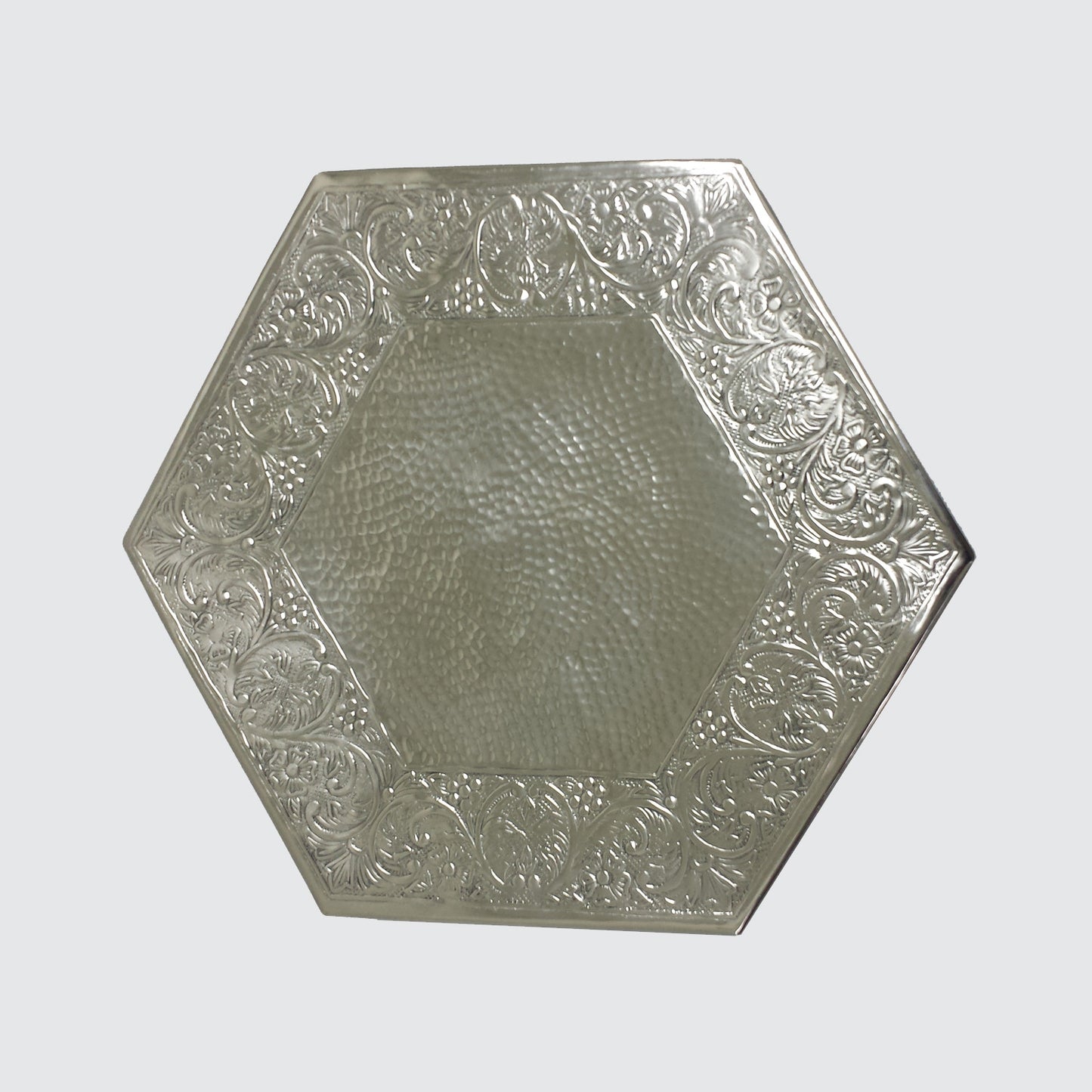 GiftBay Wedding Cake Stand Hexagonal Shape 18", Silver