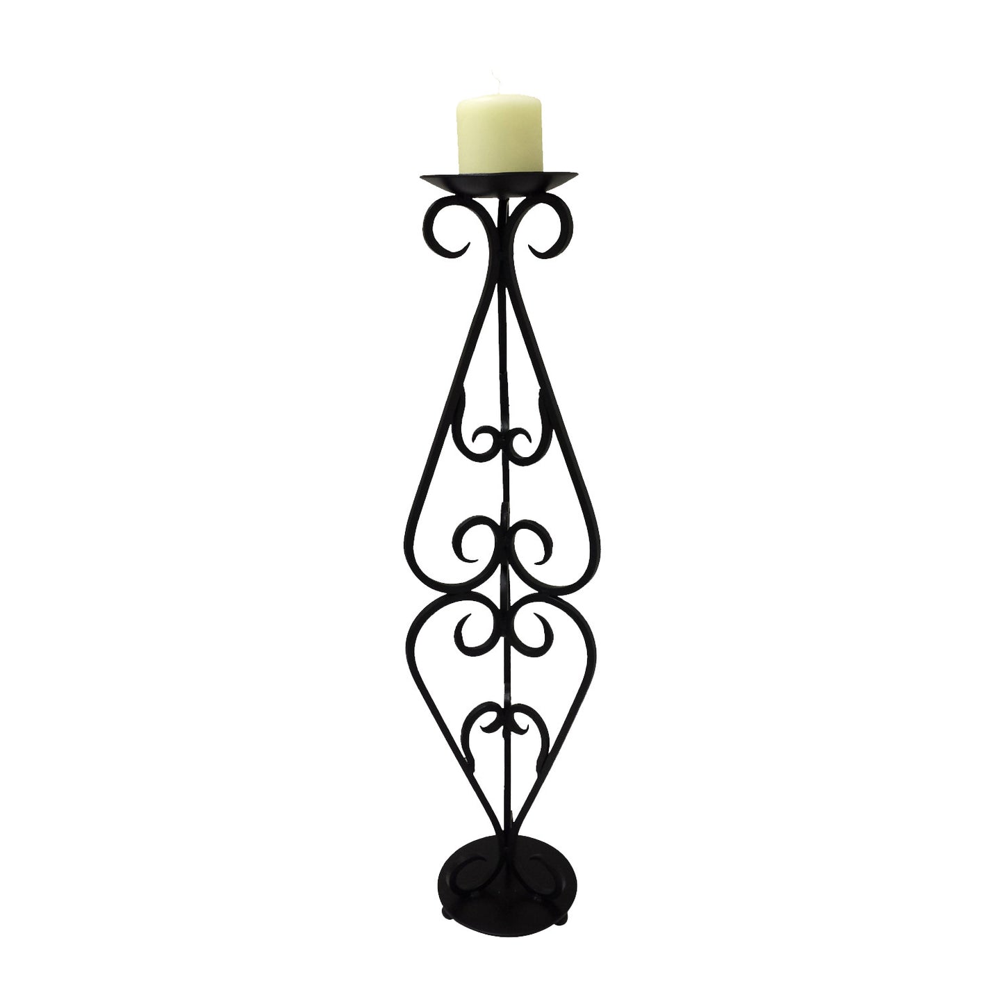 GiftBay 14015 Beautiful Candle Pillar Holder 30"H, Black Powder Coated Finish