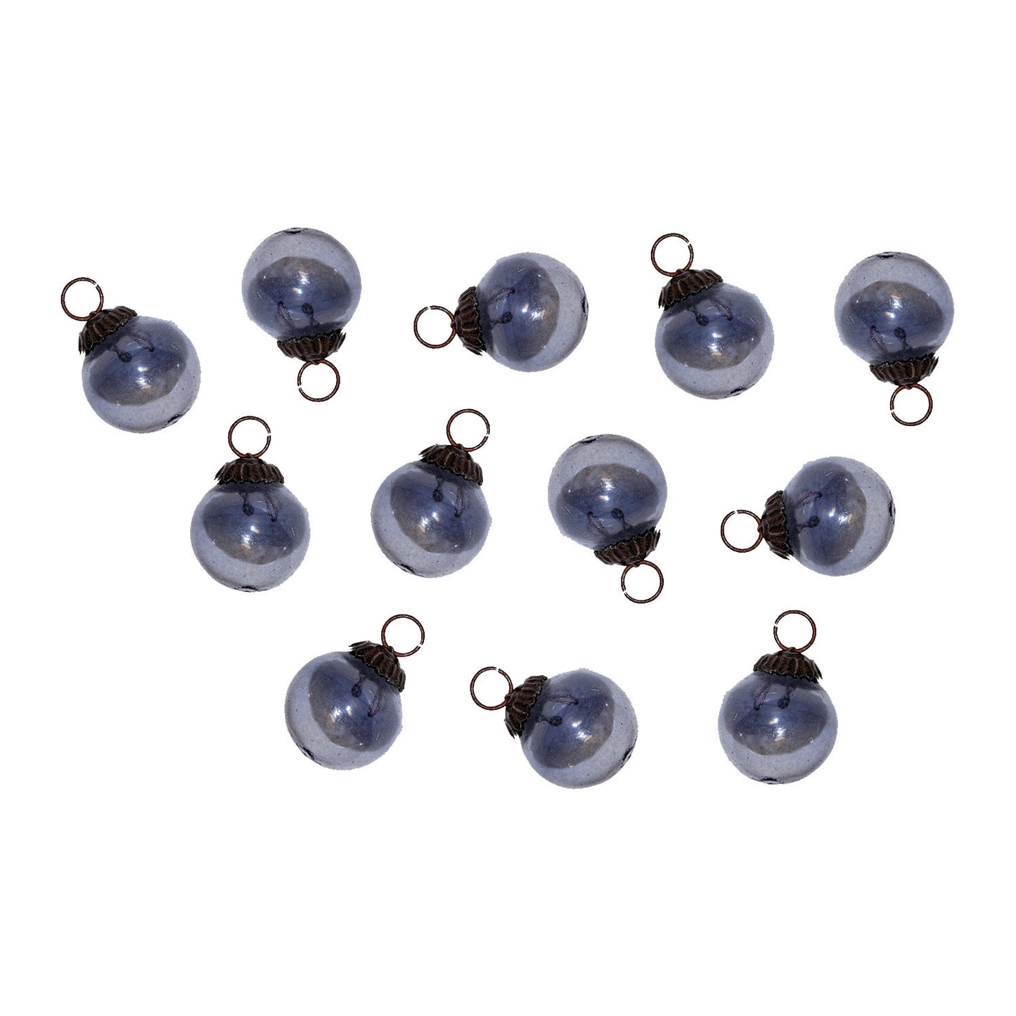 GiftBay 029(S/12) Antique-look Glass Ornament Set of 12 for Christmas Tree Decorations.