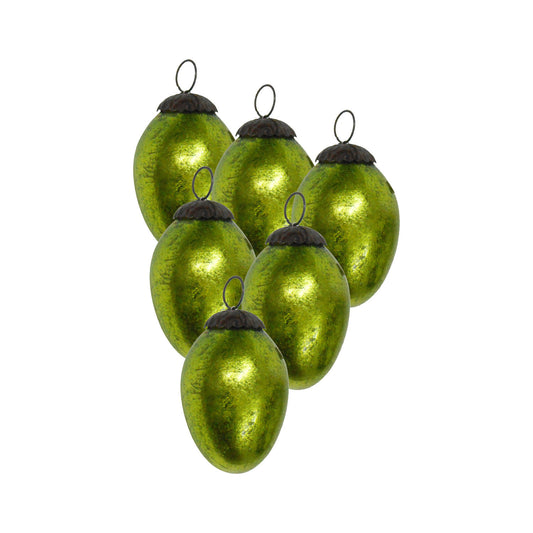 GiftBay 066(S/6) Glass Christmas Tree Ornament Set of 6 Pcs. An Antique-look Glass Ornament Set.