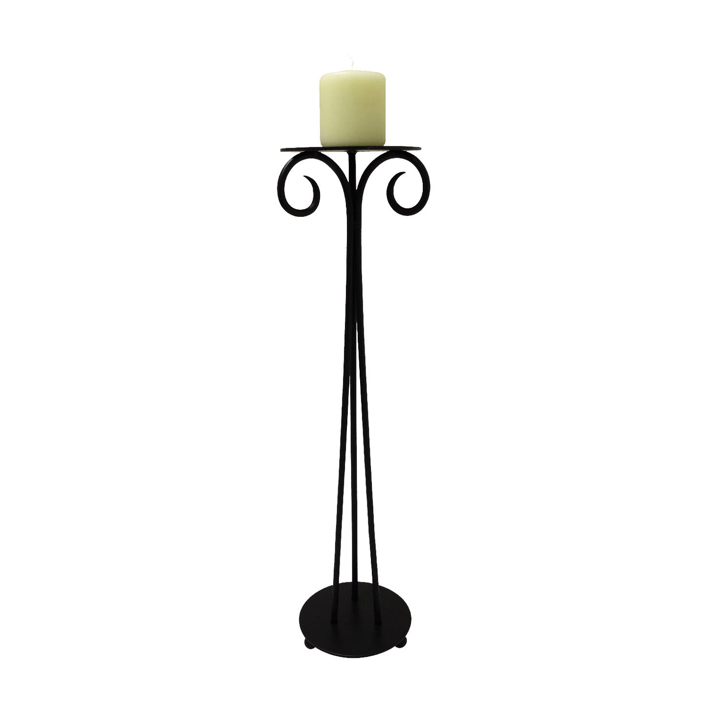 GiftBay 14016 Beautiful Pillar Holder 25", Black Powder Coated Finish