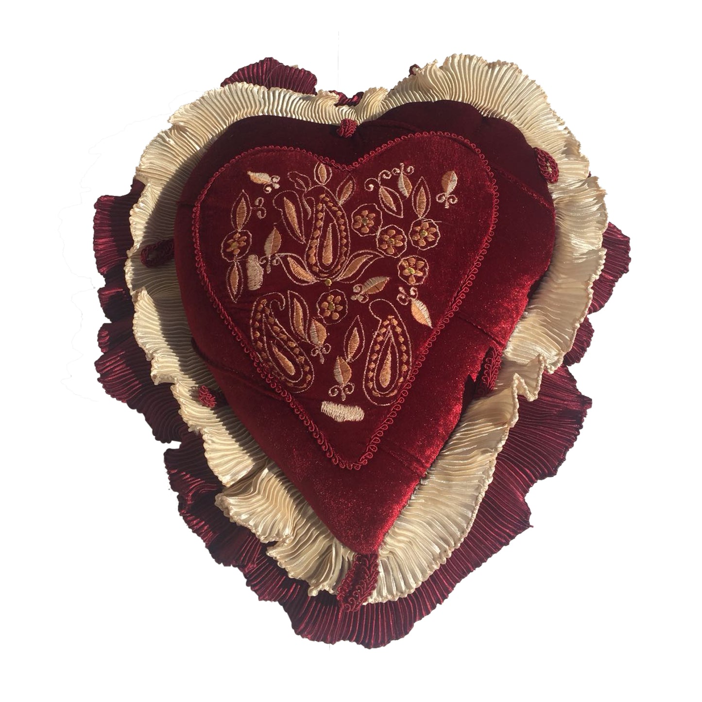 GiftBay Heart Shape Set of 2 Throw Pillow Cushion Cover 11" x 13" with Pillow
