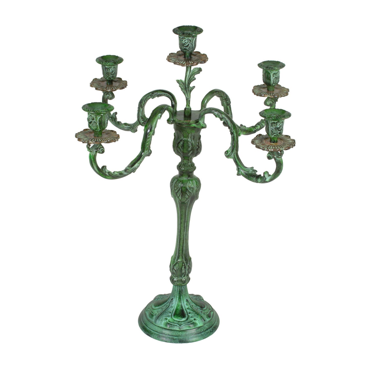 GiftBay 4005 Wedding Candelabra with 5 Holders, Made of Solid Brass, Colored Patina, 26"H and 22"W