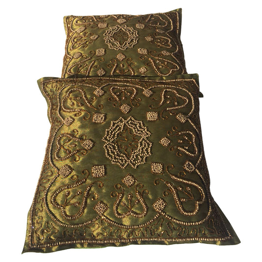 GiftBay Square Shape Set of 2 Throw Pillow Cushion Cover 16" x 16" with Pillow