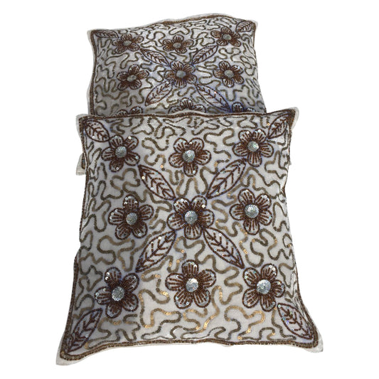 GiftBay Square Shape Set of 2 Throw Pillow Cushion Cover 16" x 16" with Pillow