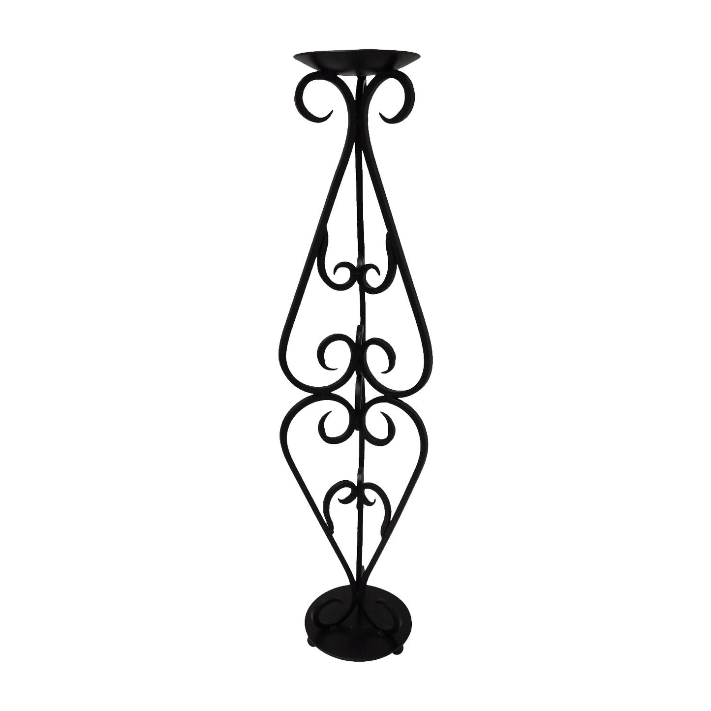 GiftBay 14015 Beautiful Candle Pillar Holder 30"H, Black Powder Coated Finish