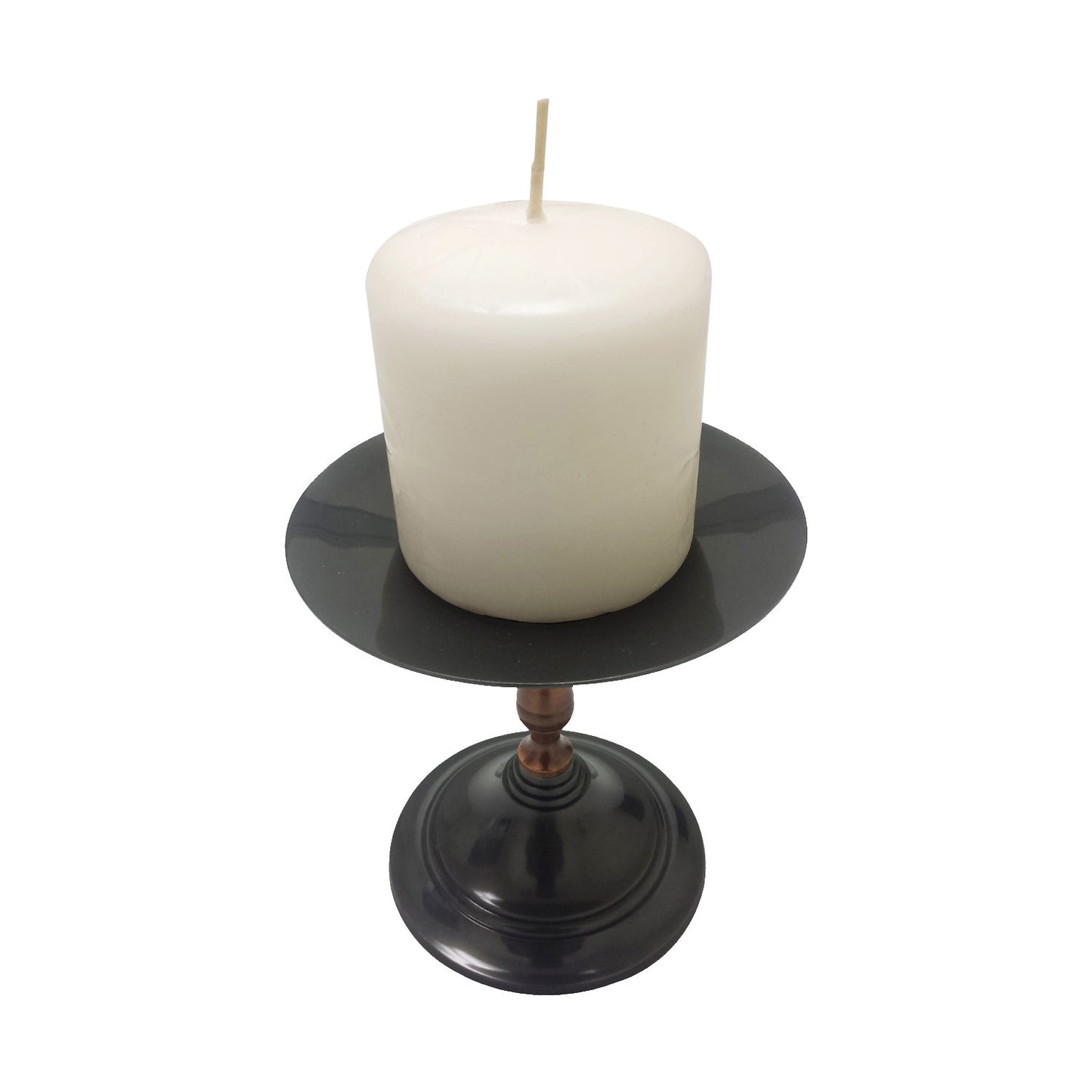 GiftBay 1006 Candlestick Holder, Antique Black and Copper Finish, 5"h