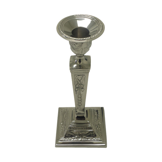 GiftBay 1012-C Candlestick Holder, Silver Finish, 8"h
