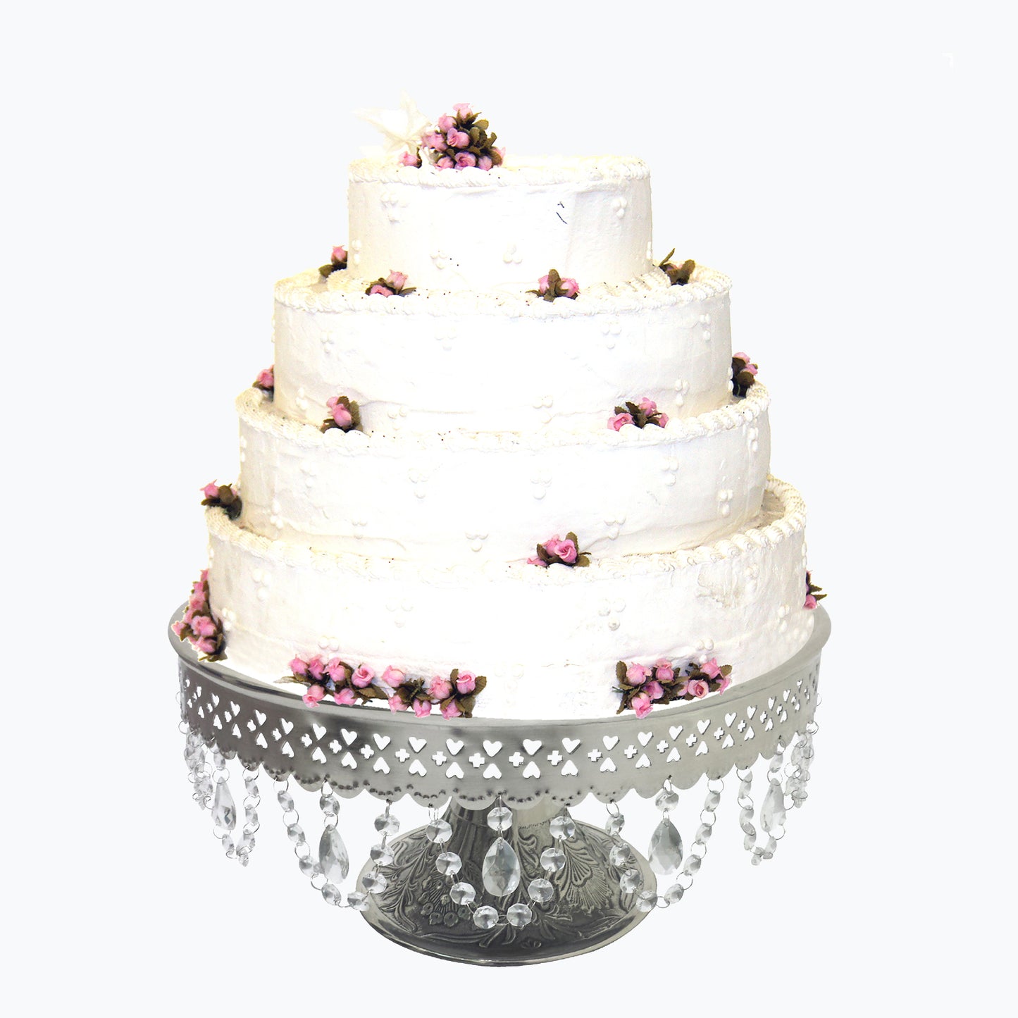 GiftBay Creations® Pedestal Cake Stand Silver, 18" with Clear Crystals