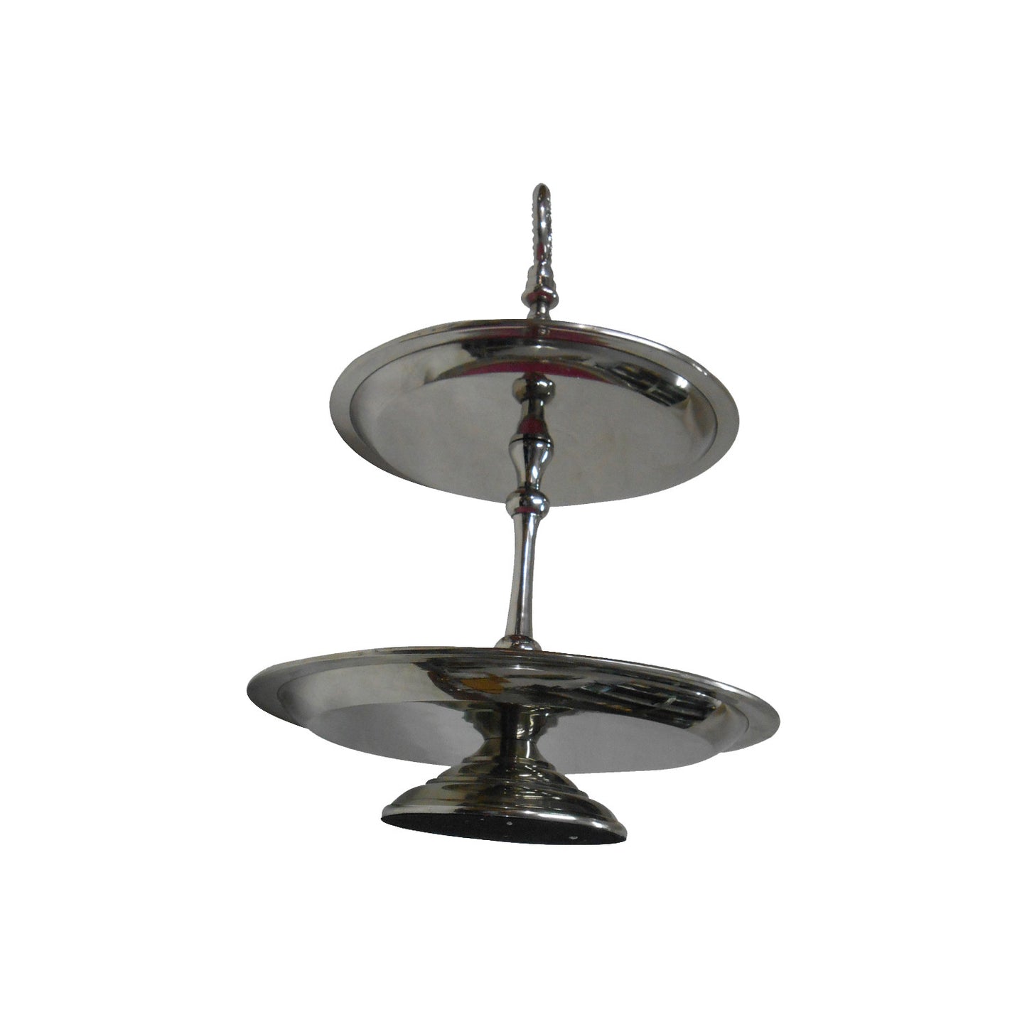 GiftBay 575 Wedding 2-Tier Cupcake Stand Round 16" High, Pink Color Enameled Trays with Clear Crystal-Studded Rim