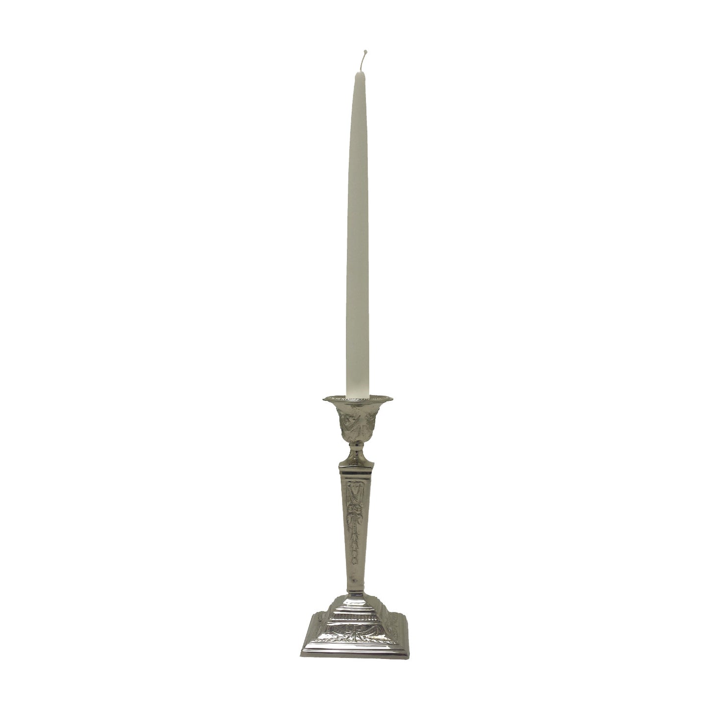 GiftBay 1012-B Candlestick Holder, Silver Finish, 9.5"h