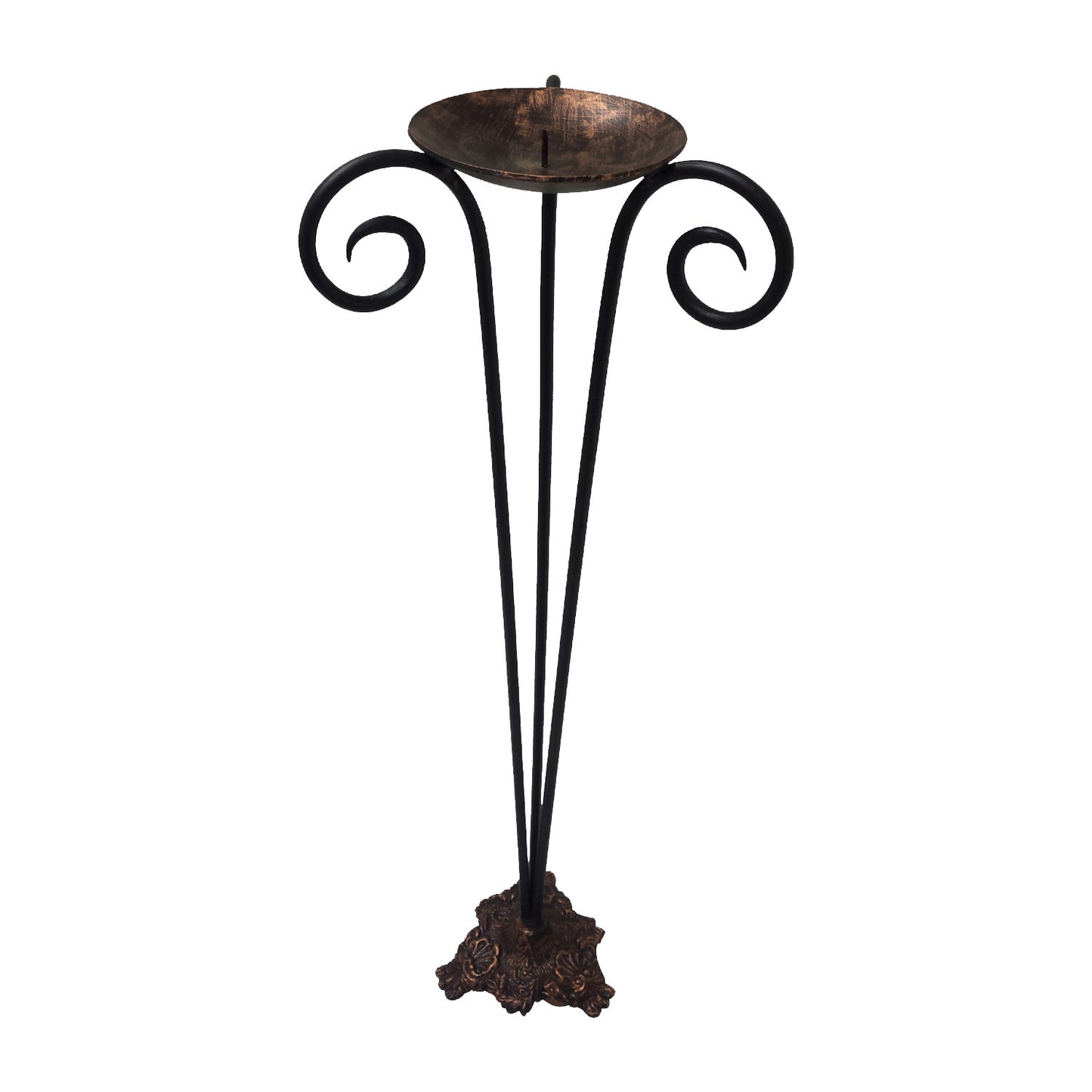 GiftBay 14011 Beautiful Candle Pillar Holder 27", Black Powder Coated Finish